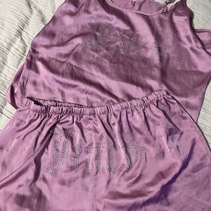 Juicy Couture Purple Pajama Set Satin Comfort